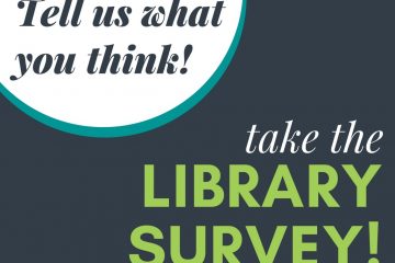 library survey promotional sign