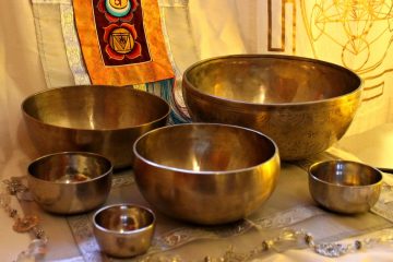 photo of several singing bowls