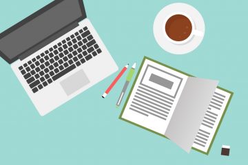 Laptop, coffee, and book