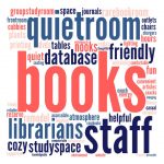 Word cloud of things students like about the library